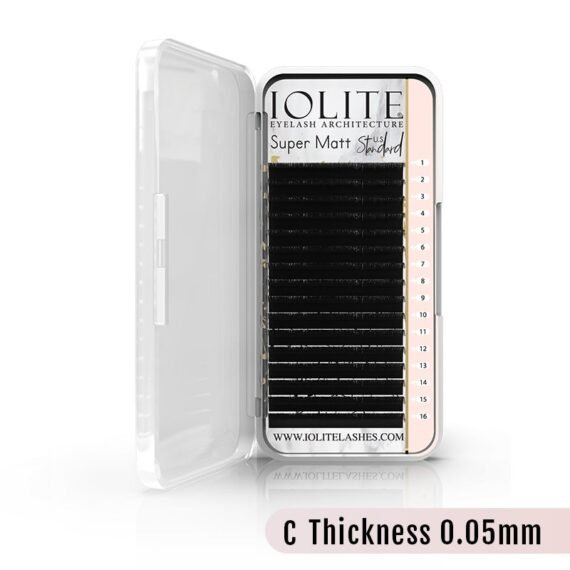 Super Matte Eyelash Extensions – Ultra-Black, Soft & Lightweight for Salon-Quality Volume C.Curl 0.05 Thickness Eyelashes Lashes ISMC5T