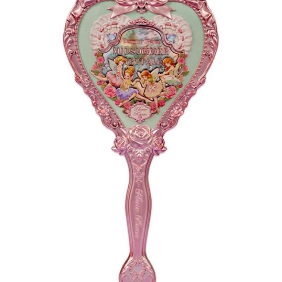 Midsummer Fairytales Hand Mirror Embossed Flower Hand Held Makeup Mirror -Tea Menthe
