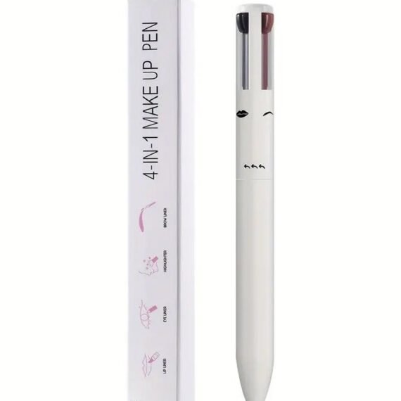 4-in-1 Makeup Pen, Multi-Function Travel Touch Up Pen, Eye Liner, Brow Liner, Lip Liner, & Highlighter Pen