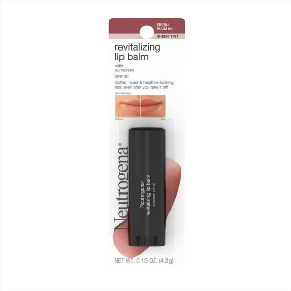 Revitalizing and Moisturizing Tinted Lip Balm with Sun Protective Broad Spectrum SPF 20 Sunscreen, Lip Soothing Balm with a Sheer Tint in Color Fresh Plum 60,.15 oz