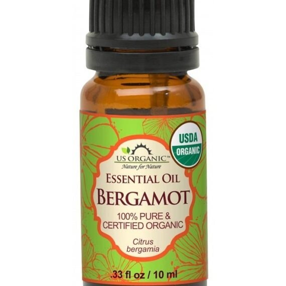 100% Pure Bergamot Essential Oil, USDA Certified Organic, Cold Pressed, with Euro droppers (More Size Variations Available) (10 ml / .33 fl oz)