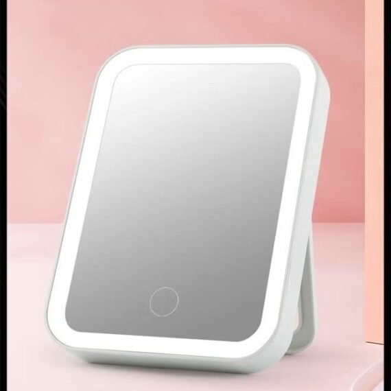 Women Vanity Mirror with Lights - LED Desk Mirror Touch Control 1 Color Lighting Modes USB Rechargeable