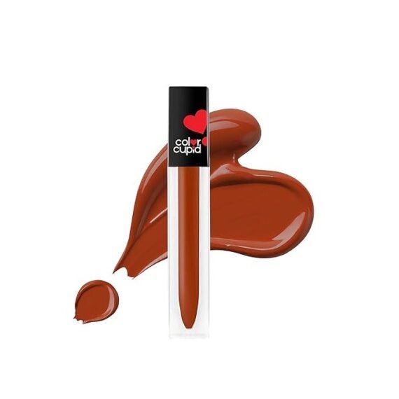 color cupid matte Intense Color 18-Hour Stay Liquid Lipstick | Infused with Hyaluronic Acid & Ceramide | Transfer Proof & Kiss Proof| Forever Love - Sensual Coral | 4 ml