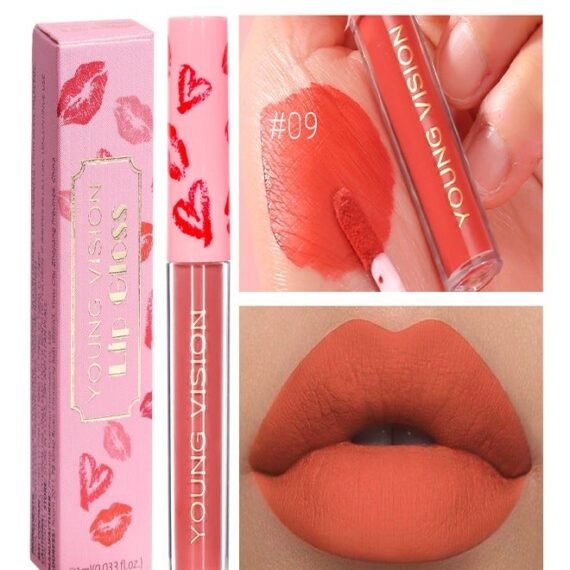Velvet Matte Lip Gloss,Long-Lasting Makeup,Mist Lip Gloss No.09