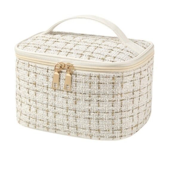 Hand Makeup Bag Travel Portable Cosmetics White Storage Bag