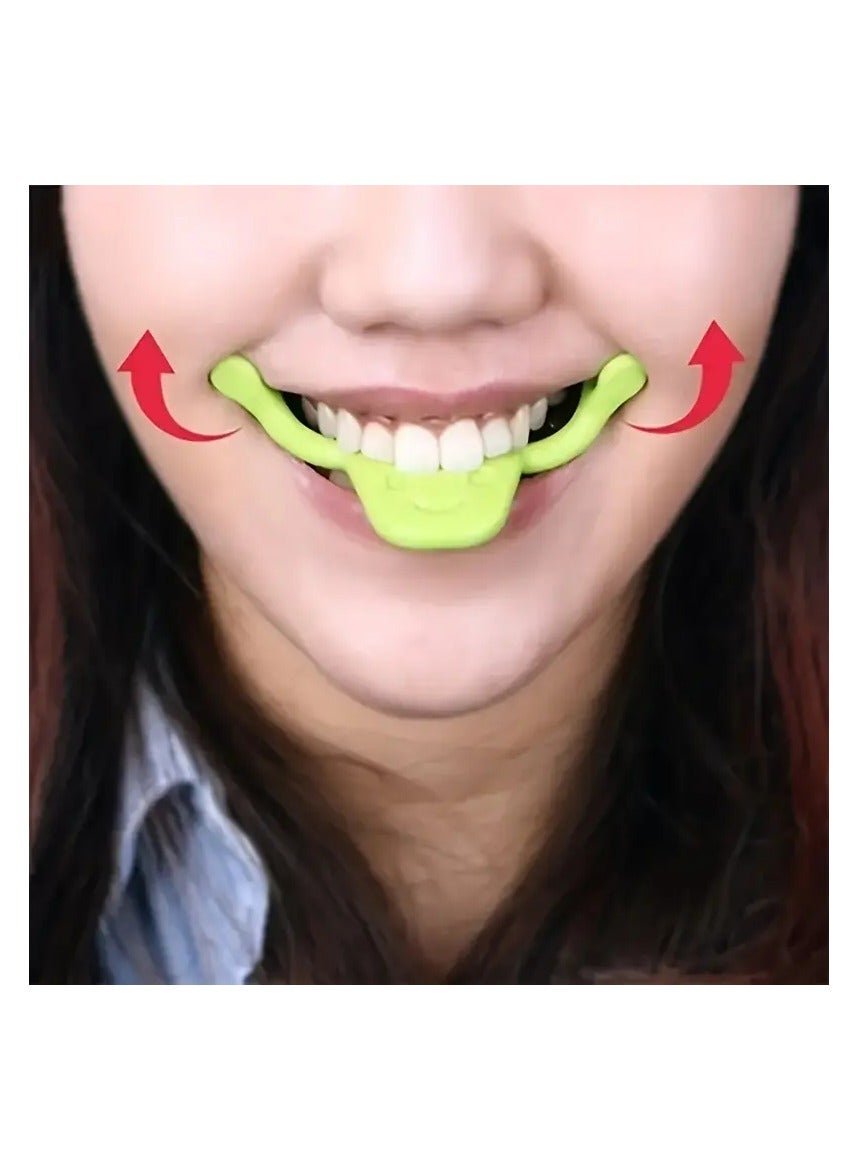 2 PCS SET GREEN of Silicone Smile Trainer - Lip and Mouth Corner Enhancer, Fragrance-Free Personal Care Accessory for Charming Facial Expressions
