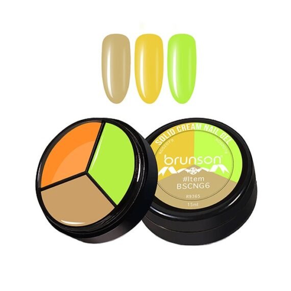 Solid Cream Gel Nail Polish - 3 in 1 Pudding, High Pigmented Mud Nail Art Paint, Suit For Professional Nail Salon, Nail Starter 15 ml, BSCNG6