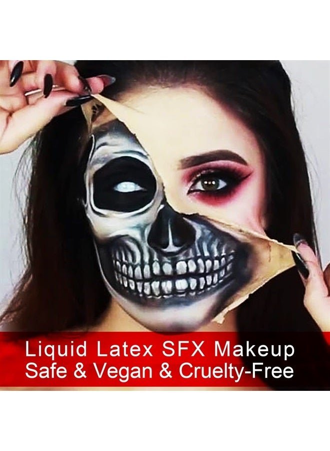 Liquid Latex SFX Makeup, 2.1 Oz Halloween Monster Zombie Clown Makeup Latex for Scald Burn Scar Wound, Cut, Skin Decay, Prosthetics, Old Age Wrinkle(Light Flesh)