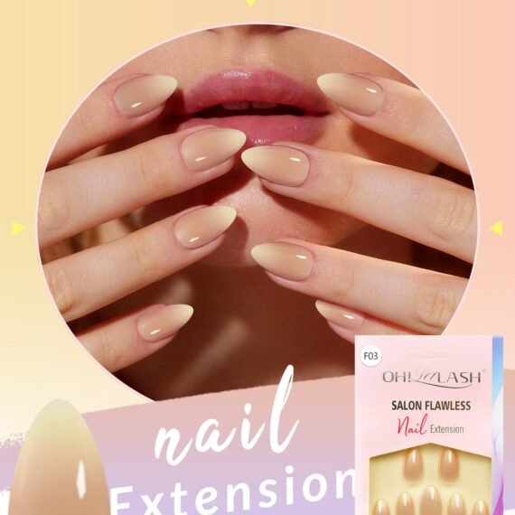 Press on nails simple and elegant short french ombre white nail art with self adhesive.Acrylic nails for women