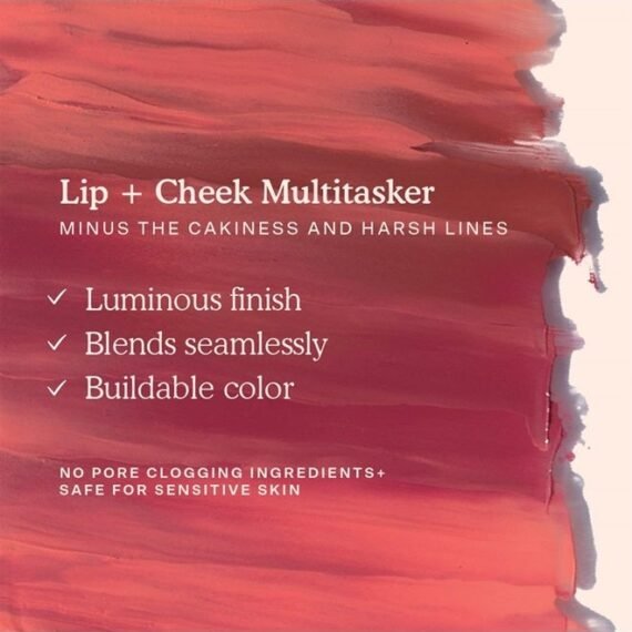 BeachPlease Luminous Tinted Balm, OFFICE HOURS | Multi-Purpose Cheek and Lip Cream Blush in Mauve | Dewy Finish | Green Tea and Aloe Vera Extract
