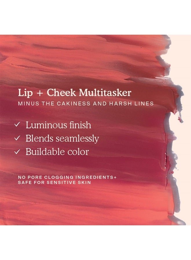 BeachPlease Luminous Tinted Balm, OFFICE HOURS | Multi-Purpose Cheek and Lip Cream Blush in Mauve | Dewy Finish | Green Tea and Aloe Vera Extract