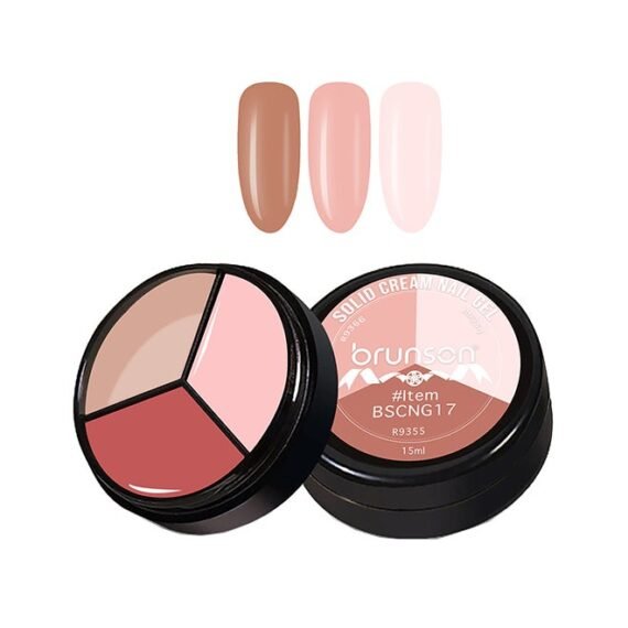 Solid Cream Gel Nail Polish - 3 in 1 Pudding, High Pigmented Mud Nail Art Paint, Suit For Professional Nail Salon, Nail Starter 15 ml, BSCNG17