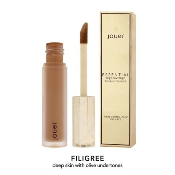 Essential High Coverage Liquid Concealer - Soft Matte Finish - Color Corrector for Spot Coverage, Under Eye Dark Circles and Contour, Filigree