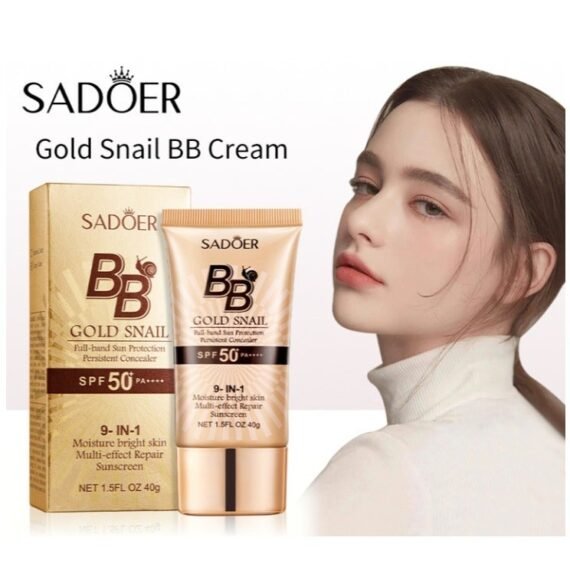 BB Cream with SPF 50, 9 in 1 BB Cream Sunscreen SPF 50 Waterproof Sweatproof, Foundation Full Coverage Tinted Moisturizer, Facial Concealer for Oily Skin, Dry Skin 40g