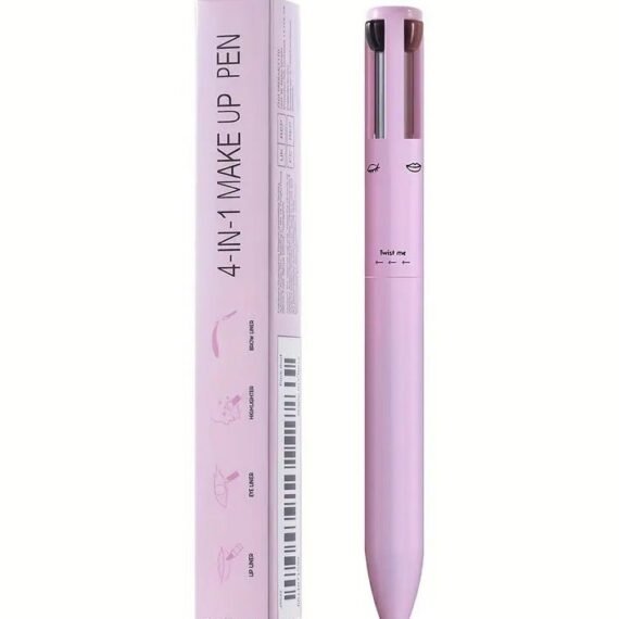 4-in-1 Cruelty-Free Travel Makeup Pen Vegan Eyebrow Eyeliner Lip Liner Highlighter Waterproof Face Eye Beauty Pencil
