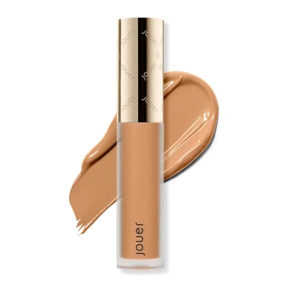 Jouer Essential High Coverage Liquid Concealer - Brightening Concealer - Color Corrector for Under Eye Dark Circles, Spot Coverage, and Eye Primer - Soft Matte Finish, Macaron