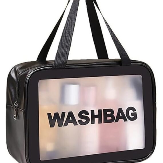 Premium Waterproof Travel Toiletry Bag – Large Capacity, Translucent Privacy Design & Durable PVC – Ideal for Hajj, Family Trips & Outdoor Use