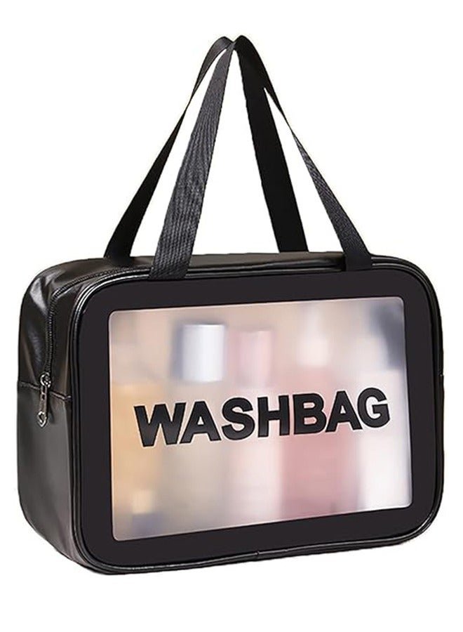 Premium Waterproof Travel Toiletry Bag – Large Capacity, Translucent Privacy Design & Durable PVC – Ideal for Hajj, Family Trips & Outdoor Use
