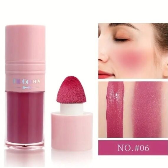 Fit Colors 6-Color Liquid Blush: Natural Face Contouring Rouge - Waterproof, Suitable for All Skin Tones, Dramatic Color Blush Solution, Essential for Women, Perfect Gift for Valentine's Day, Enhances with More Application, Matte Finish, Creamy Texture, Suitable for Face Cheeks #6