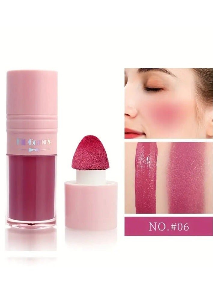 Fit Colors 6-Color Liquid Blush: Natural Face Contouring Rouge - Waterproof, Suitable for All Skin Tones, Dramatic Color Blush Solution, Essential for Women, Perfect Gift for Valentine's Day, Enhances with More Application, Matte Finish, Creamy Texture, Suitable for Face Cheeks #6