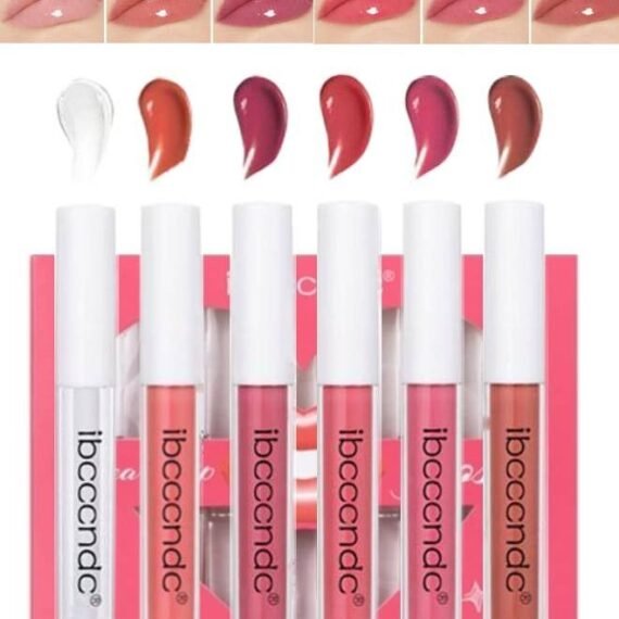 6PCS Lip Gloss Set Hydrating Liquid Lipstick Kit High Shine Clear Lip Plumping Glass Finish Lip Oil Gloss High Pigment Moisturizing Long Lasting Repairing Lightening Lip Line Balm 01