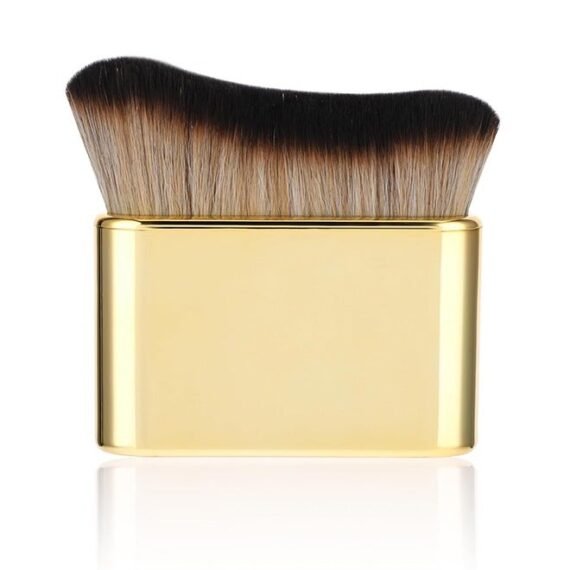Foundation Makeup Brush, Face Blush Brush, Handless Makeup Blender, Liquid Powder Foundation Brush, for Blending Liquid, Cream or Flawless Powder Cosmetics（Gold）