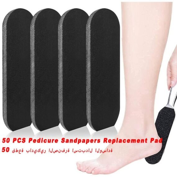 50 PCS Pedicure Sandpapers Replacement Pad, Foot Files Reusable Foot File Callus Remover Professional Abrasive Feet Rasp Foot Refill Pads For Hard Skin, Foot Exfoliate (Foot File Not Included)