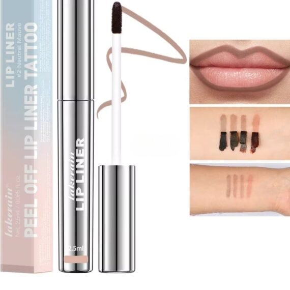 Peel Off Lip Liner Tattoo Peel Off Lip Stain Long Lasting Lip Stain Peel Off Infused with Hyaluronic Acid and Vitamin E Waterproof Long Lasting Highly Pigmented Matte Lip Tint Neutral Mauve 02