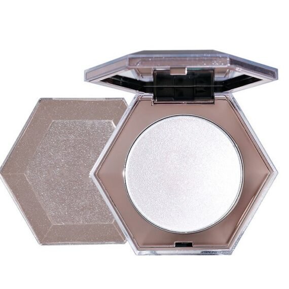 Water Light Diamond High Gloss Powder Plate - Pearl White Face Body Cheek Diamond Shimmer Highlight Makeup Palette , Long-Lasting Wear, Suitable Under Makeup With Long Lasting Shine Finish
