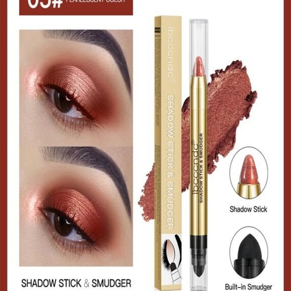 Double Head Eyeshadow Stick,Earth Toning Eyeshadow Pen,Keep Shiny Eye Makeup No.05