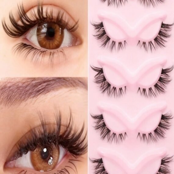 Reusable Long Lasting Natural False Eyelashes Ladies Party False Eyelashes 3D Curl (5 Pairs)