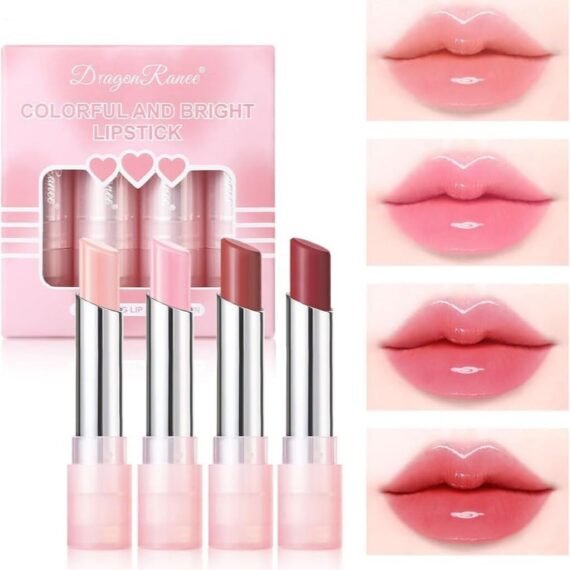 4Pcs Magic Color Changing Lipstick, Moisturizing Lip Tinted Glaze Set for Women
