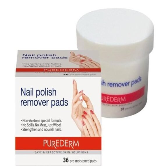 PUREDERM NAIL POLISH REMOVER PADS 36'S