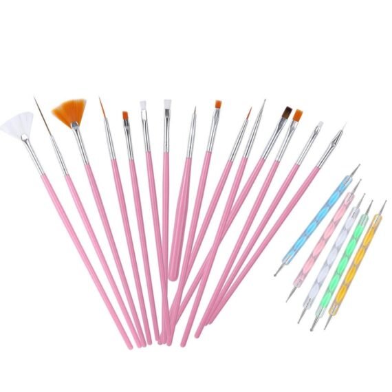 20-Piece Nail Brushes Set Nail Art Painting Kit