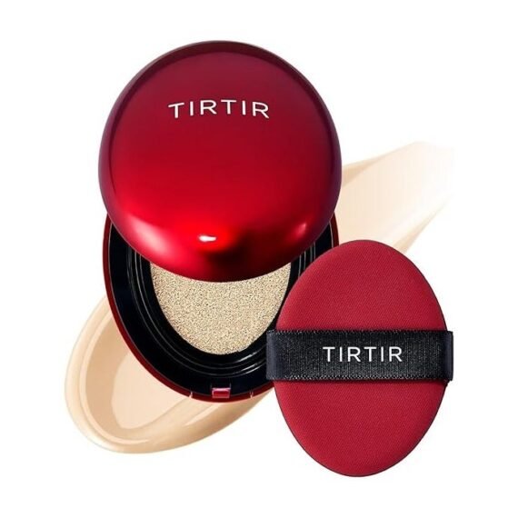 TIRTIR Mask Fit Red Cushion Foundation | Japan's No.1 Choice for Glass skin, Long-Lasting, Lightweight, Buildable Coverage, Semi-Matte (17W French Vanilla, 0.63 Fl Oz