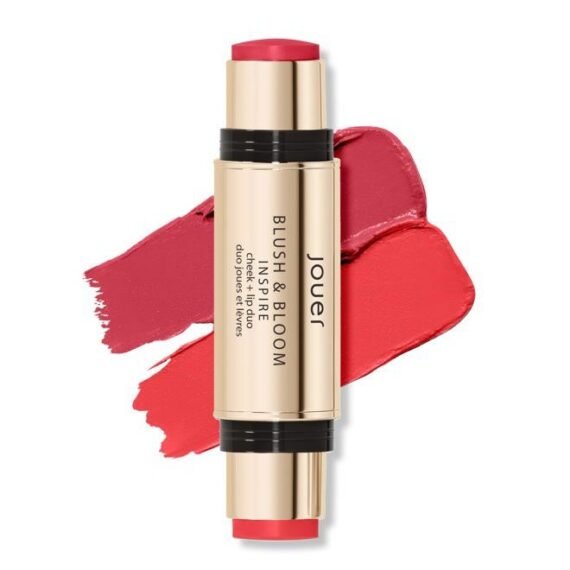 Blush & Bloom Cheek + Lip Duo - Hydrating Cream Blush Stick for Lip and Cheek Tint - Moisturizing Rose Hip and Squalane Oil Formula, Inspire