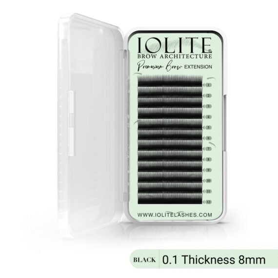 Premium Eyebrow Extension Brow Natural False Eyebrows in Tray - Brow Extension 0.10T Thickness ; Length - 8mm, 9mm, Mix - Black - 8mm