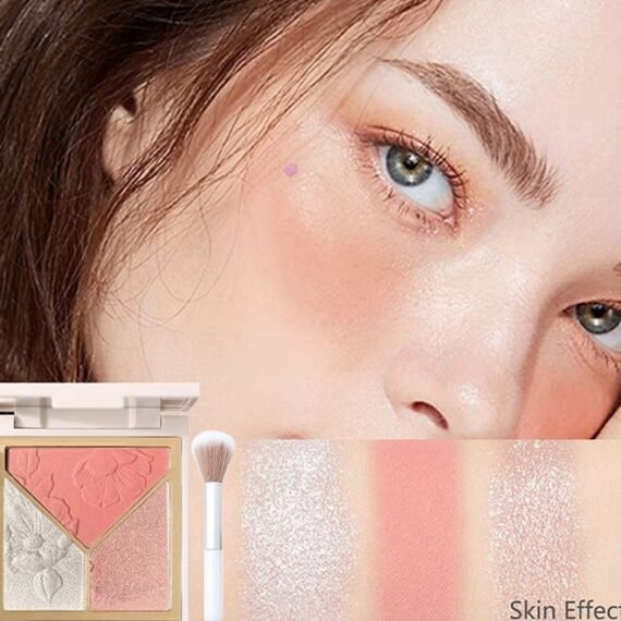 Light And Shadow Artist Faceplate-Highlight+Blush+Contour 3 in 1 for Women Natural Look Long-Lasting Sweat-Resistant Radiant Finish,Silky Shimmery