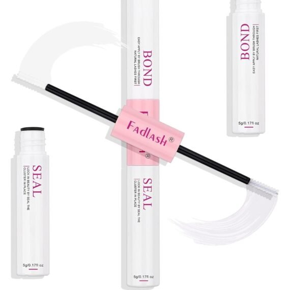 FADLASH Lash Bond and Seal 5g each Total 10g Individual Lashes Glue and Seal Super Strong Hold DIY Lash Extension Kit Hold 48-72 Hours Waterproof Cluster Lash Glue Latexfree Eyelash Extension Kit, Pack Of 1