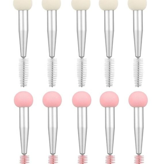 10Pcs Double Head Sponge Brush - Make up Sponge Makeup Supplies Sponge Makeup Rush Makeup Tool Eyelash Makeup Sponges for Foundation Eyebrow Brush Makeup Sponge Brush Eye Shadow Brush