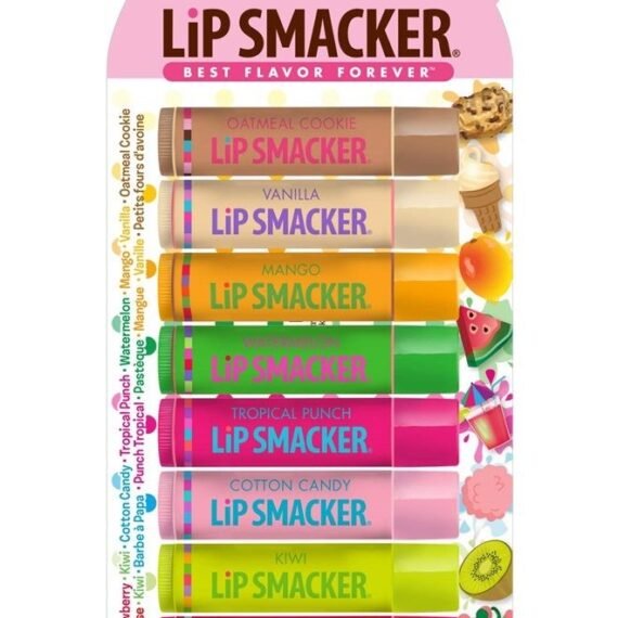 Original & Best Holiday Flavored Lip Balm Party Pack, Oatmeal Cookie, Vanilla, Mango, Watermelon, Tropical Punch, Cotton Candy, Kiwi, Strawberry, Clear