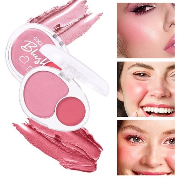 2-in-1 cheek blush, Natural makeup with a natural look with high gloss powder to brighten skin tone, low saturation rouge #03