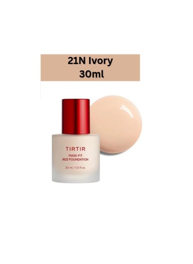 TIRTIR Mask Fit Red Foundation #21N Ivory, 1.01 Fl Oz