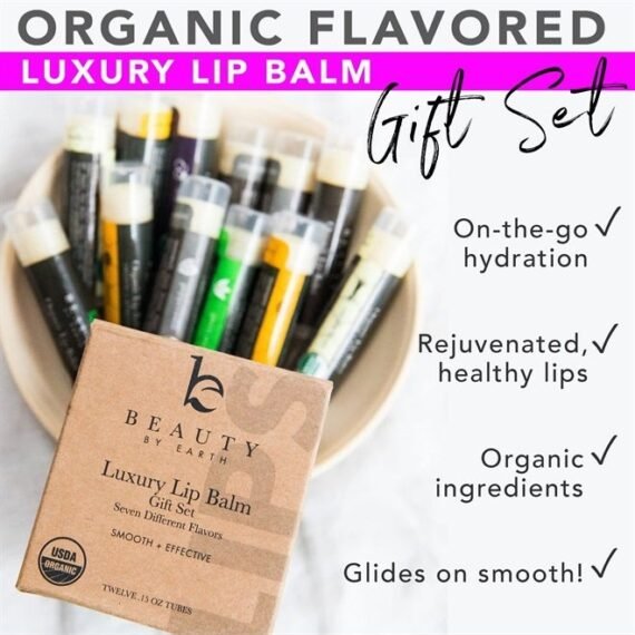 Natural Lip Balm Chapstick Pack - 12 Chap Stick Organic Lip Balm Set for Lip Healing and Repair - Natural Chapstick Hydrating Lip Balm for Dry Cracked Lips Flavored Lip Balm