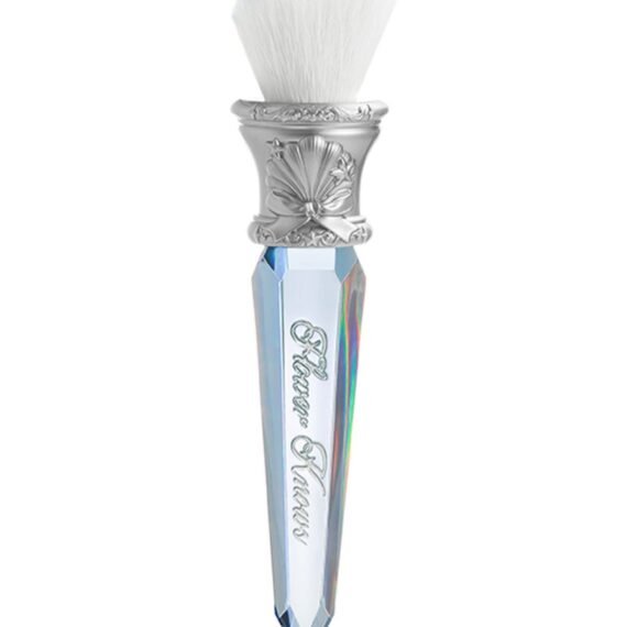 Shell's Jewel Angled Blush Brush - Crystal Handle with Silver Seashell Detail (Crystal Blue)