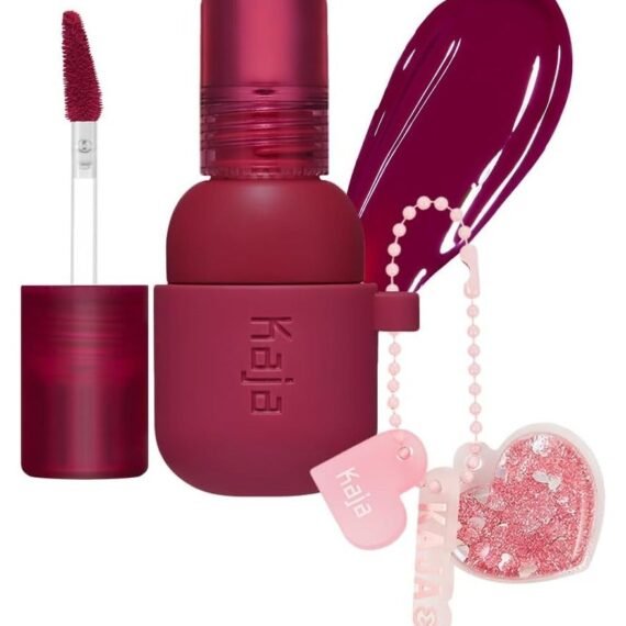 Lip & Blush Glazed Keychain Stain - Jelly Charm 01 Cherry Spritz - Long Lasting Lip Tint and Blush - Hydrating Lightweight Jelly Formula with Keychain