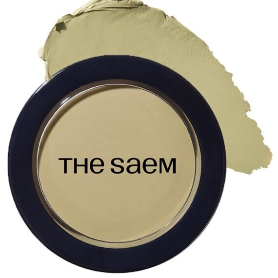 THESAEM Cover Perfection Pot Concealer 0.14oz - Green Beige Color Corrector for Redness & Blemishes - Single Pot Intensive Coverage Balm for Acne, Rosacea & Skin Troubles - Korean Makeup