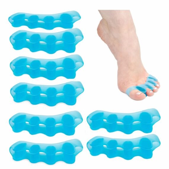 Set of 4 Comfortable Silicone Gel Toe Separators for Foot Pain Relief and Alignment