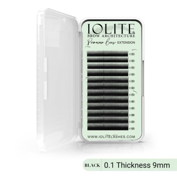 Premium Eyebrow Extension Brow Natural False Eyebrows in Tray - Brow Extension 0.07T Thickness ; Length - 8mm, 9mm, Mix -Black - Mix
