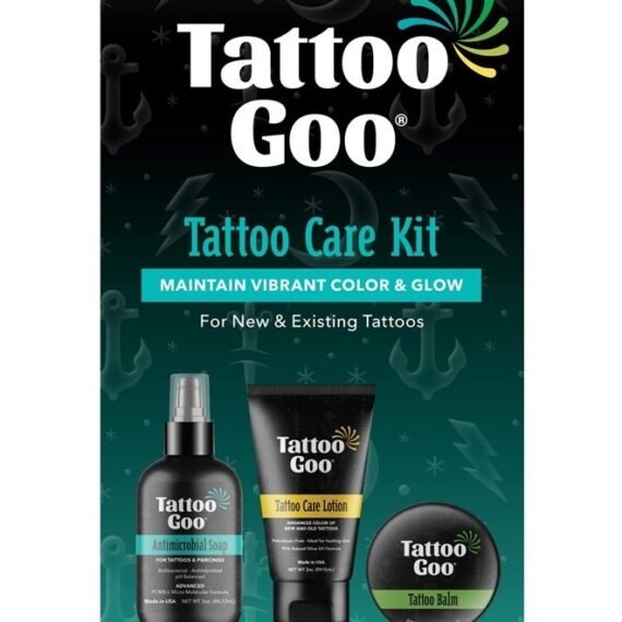 Aftercare Kit Includes Antimicrobial Soap, Balm, and Lotion, Tattoo Care for Color Enhancement + Quick Healing - Vegan, Cruelty-Free, Petroleum-Free (3 Piece Set)